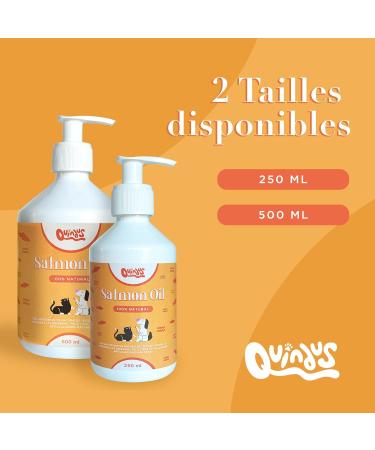 QUINDU'S - Salmon Oil for Dogs and Cats | Fish Oil with Omega 3 for Joints Skin and Coat | Natural Anti-inflammatory | Compatible with Dry and Wet Food (250gr) - Buy Online on GoSupps.com