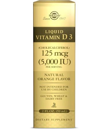 Solgar Liquid Vitamin D3 125 mcg (5000 IU) - Natural Orange Flavor - 2 fl oz - Buy Online on GoSupps.com