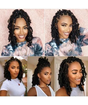 Grozivig 12 Inch Butterfly Locs Crochet Hair 6 Pack Short Distressed Faux Locs in 1B - Pre-looped Bob Locs for Twisted Braids Extension - Buy Online on GoSupps.com