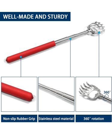 Buy Woso Back Scratch Bear Claw - Telescopic Back Massager for Humans & Pets | Soft Rubber Racks | Red - Buy Online on GoSupps.com