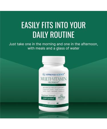 Approved Science Multi-Vitamin - with Full-Spectrum B-Vitamins, Green Tea, Lutein, Lycopene, Zeaxanthin, BioPerine - 360 Capsules - 6 Month Supply - Buy Online on GoSupps.com