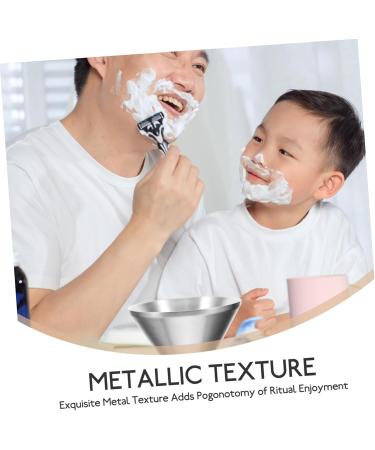 FRCOLOR Stainless Steel Shaving Bowl | Durable Grooming Tool for Men | Metal Rim Shaving Soap Cup - Buy Online on GoSupps.com