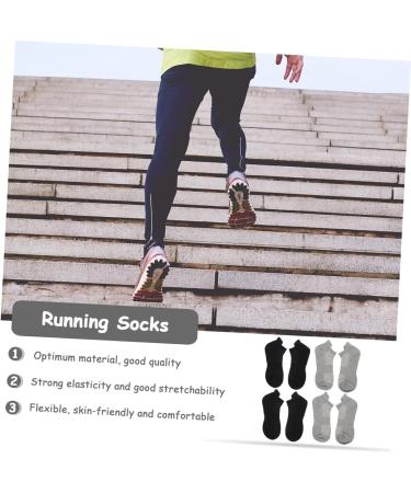 minkissy 4 Pairs Combed Cotton Socks Running Socks All Season Stocking Low-cut Liner Socks Low-cut Liners Socks Unisex Stockings Unisex Socks Breathable Sports Stockings Summer Socks Black Grey 21x5x0.3cm - Buy Online on GoSupps.com