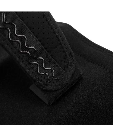 Thigh Hamstring Support Compression Brace - Adjustable Neoprene Sports Leg Sleeve for Injury Rehab | Running Gym Fitness Football - Black 1 Pack - Buy Online on GoSupps.com