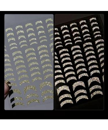 1PC Women Fashion Manicure Tool Nail Art Decoration Glitter Nail Sticker French Self Adhesive Reflective(03) Style3