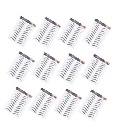 DOITOOL 12 Sheets Waterproof Eyebrow Stickers Black Stickers Transfer Eyebrows Temporary Brow Tattoos Edge 21x15cm Black