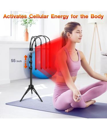 Mojimdo Red Light Therapy Lamp 660nm&850nm Infrared Light with Flexible Gooseneck Arm and Height-Adjustable Stand for Targeted Use on Face Body Knee Back - Ideal for Home Use - Buy Online on GoSupps.com