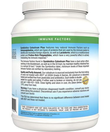 Symbiotics Colostrum Plus Powder 1.3 lbs - Immune Support & Growth Factors - Buy Online on GoSupps.com