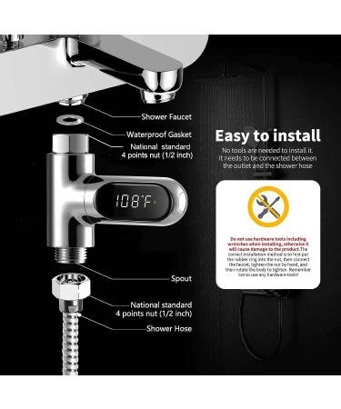 Instant Read Shower Thermometer | LED Display | Fahrenheit & Celsius | Ideal for Baby & Kitchen Faucets (New Style) - Buy Online on GoSupps.com