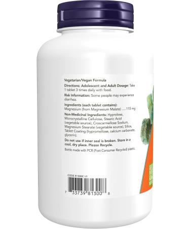 Now Foods Magnesium Malate 180tab - Buy Online on GoSupps.com