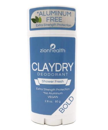 Zion Health Bold ClayDry Deodorant Shower Fresh 2.8 oz (80 g) - Buy Online on GoSupps.com