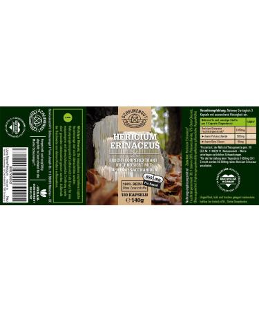 Buy Lions MAN 1950MG Daily Dose - 30:1 Hericium Erinaceus Extract | 30% Polysaccharides & 5% Beta Glucan | 180 Capsules - DE Scheunengut  - Buy Online on GoSupps.com