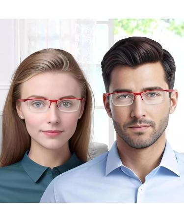 LUFF 4Pcs Anti-Blue-Ray Reading Glasses - Ultralight 3.75X Portable Readers (Red) - Perfect for International Shipping - Buy Online on GoSupps.com