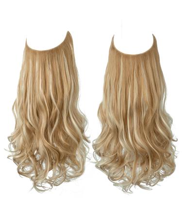 SARLA Hair Extension 18 Inch Invisible Adjustable Wire Hair Piece Curly Wavy Long Synthetic Hairpieces for Women Natural Heat Temperature Fiber (18 Inch (Pack of 1) Golden Blonde/Beach Blonde) 18 Inch (Pack of 1) Golden Blonde /Beach Blonde - Buy Online on GoSupps.com