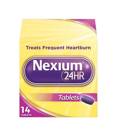 Nexium 24HR Delayed Release Heartburn Relief Tablets Esomeprazole Magnesium Acid Reducer 20 mg 14 Count