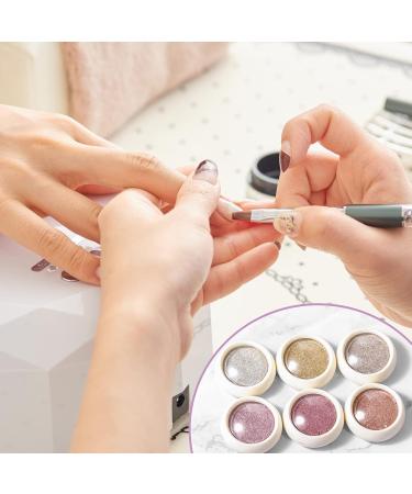 6 Colors Rose Gold Chrome Glitter Powder - Metallic Nail Art & DIY Makeup | Mirror Effect for Face & Body - Buy Online on GoSupps.com