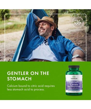 Swanson Calcium Citrate Plus Magnesium - Mineral Supplement Promoting Strong Bones, Energy Production, & Muscle Relaxation - May Support Cardiovascular Health - (150 Capsules) - Buy Online on GoSupps.com