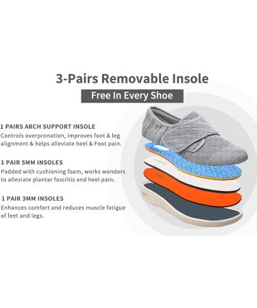 Women's Diabetic Shoes Extra Wide Width - Breathable Mesh Outdoor Walking Sneakers for Swollen Feet, Arthritis & Edema - Size 8 Wide Black - Buy Online on GoSupps.com