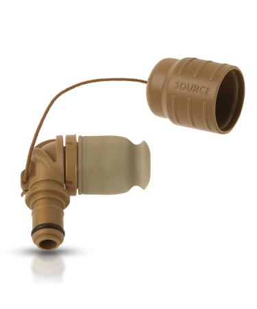 SOURCE Outdoor Helix Valve Kit - High-Flow Helix Bite Valve For Full Flow with Just a Soft Bite - Easy connection via QMT Quick Connect Mechanism - Dirt Shield Protects from Dust and Pollution, Coyote