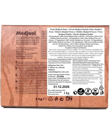 1 kg de Dattes Medjool Fra ches avec Noyaux Gros calibre naturellement sucr es sans sucre ajout 100% pures et naturelles sans additifs ni conservateurs - Buy Online on GoSupps.com