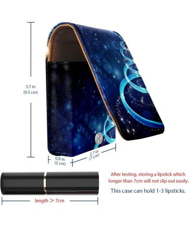 Travel Lipstick Organizer Case - Portable Makeup Bag with Mirror | Abstract Christmas Tree Design - Shop Internationally - Buy Online on GoSupps.com