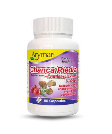 Arymar Chanca Piedra with Cranberry Herbal Support for Urinary Wellness & Kidney Function (60 Capsules) 60 Count (Pack of 1)