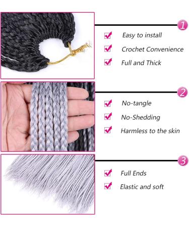 KLauer 24 Inch Hair Extensions High Temperature Silk Braids Hair Three-strand Braid Big Braid Chemical Fiber Dirty Braid Wig crochet hair (Color : Black dark blue light blue Size : 24 inch) 24 inch Black dark blue light blue - Buy Online on GoSupps.com