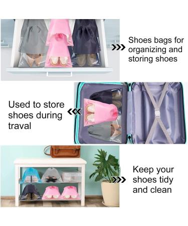 6 Pcs ULIFEMALL Travel Shoe Bags - Large Non-Woven Drawstring Storage with Clear Window - Waterproof Dustproof Pouch for Men Women - Pink - Buy Online on GoSupps.com