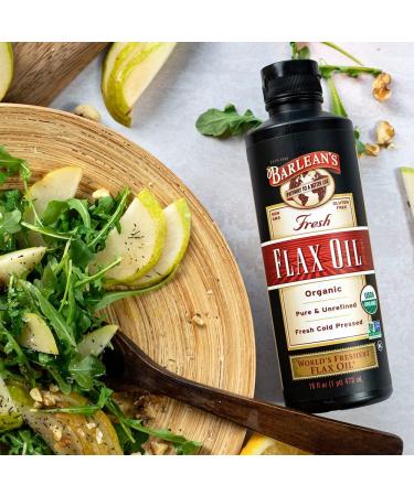 Barlean's Organic Fresh Flax Oil 32 fl oz - Pure Omega-3 Health Supplement - Buy Online on GoSupps.com