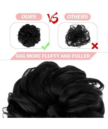 Vlasy Curly Wavy Messy Bun Hair Piece | Synthetic Chignon Hair Extension for Women & Girls (1# 60g) - Buy Online on GoSupps.com