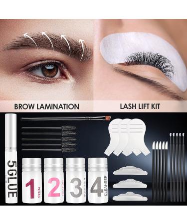 Reddhoon 4 in 1 Eyebrow and Eyelash Perm with Black Dye Kit - Long-lasting Results for 6-8 Weeks | Safe & Easy Brow Lamination, Tinting, and Lash Lift at Home Salon - Buy Online on GoSupps.com