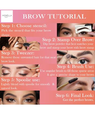 Moxella Dual Color Eyebrow Stamp Stencil Kit - 2 Shades in 1 Brow Stamp for Perfectly Arched Brows - Long Lasting & Smudge Proof - Waterproof & User-Friendly - Buy Online on GoSupps.com