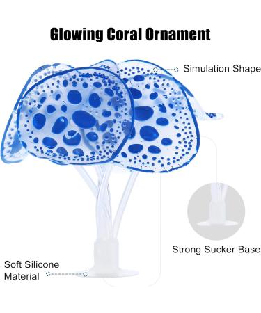 VOCOSTE Silicone Glowing Blue Aquarium Coral with Sucker - Stunning Simulation for Fish Tank Decor - Buy Online on GoSupps.com