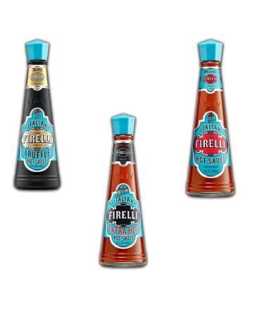 Firelli Sauce Pick N Mix - Create Custom Sauce Combo with 2+ Flavours | Extra Hot Sauce Original Hot Sauce Truffle Hot Sauce | Sauce Gift Set for Sauce Lovers - Pack of 3