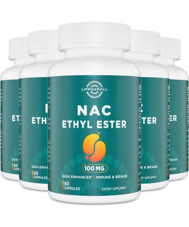 lipmaxmall N-Acetyl Cysteine Ethyl Ester Nacet - 60 Capsules  - Pack of 5