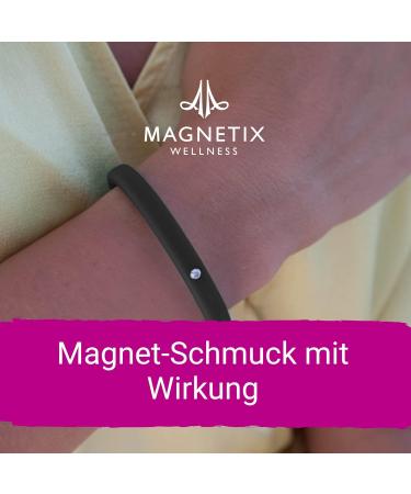 Buy Magnetix Wellness Flexi Magnetic Tab - Black Sporty Silicone Magnetic Jewelry with Zirconia | Perfect Fit for Swollen Wrists - International Shipping - Buy Online on GoSupps.com