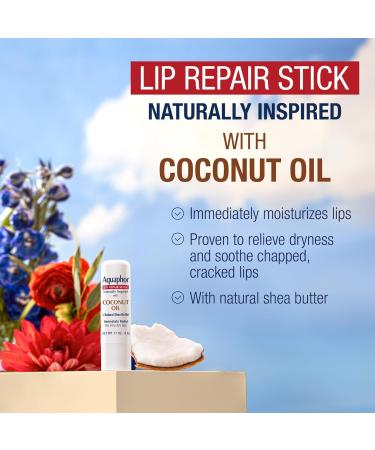 Aquaphor Naturally Inspired Lip Repair Stick with Coconut Oil and Natural Shea Butter Hydrating Lip Balm Immediately Relieves Dryness 0.17 Oz Stick - Buy Online on GoSupps.com