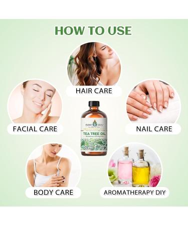 EVOKE OCCU Tea Tree Essential Oil 4 Oz - Pure Oil for Diffuser, Skin, Hair, Body, and Nails - Buy Online on GoSupps.com