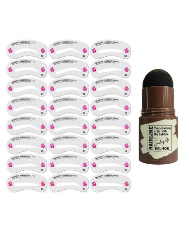Cankypu Cankypu Eyebrow Stamp + 24pcs Brow Cards Portable Brow Stamp Shaping Kit Brdough Poke Vlen Color Natural Eyebrows