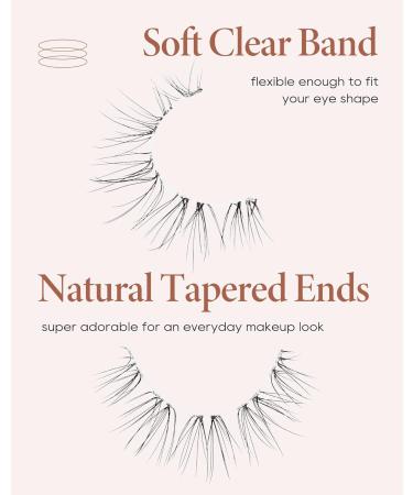 Onlyall Lashes Natural Look Wispy False Eyelashes Short Clear Band 7 Pairs - A23 Clean Look - Buy Online on GoSupps.com