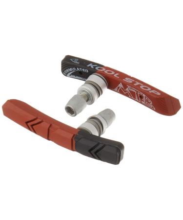 Kool-Stop Dual Compound Mountain Pads for Linear Pull Brakes Threaded,Black/Salmon