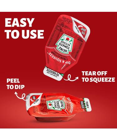 Heinz Tomato Ketchup Dip And Squeeze - Pack of 50 (0.95 oz) Single Serve Ketchup Pockets for On-The-Go Meals - Buy Online on GoSupps.com