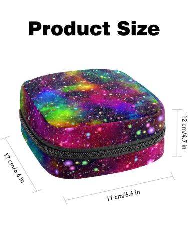 Abstract Colorful Universe Women's Binding-Storage Bag | Rainbow Galaxy Menstrual Pad & Cup Pocket with Zipper - Buy Online on GoSupps.com