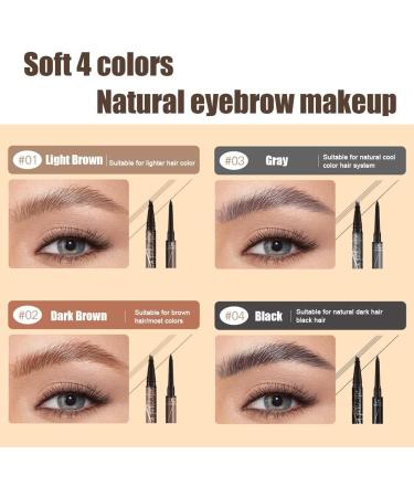 2 in 1 Magic 4-Tip Eyebrow Pencil Sweat-proof Microblading Eyebrow Pencil Contouring Pen Eyebrow Brush Microblade Eyebrow 3D Waterproof Microblading Eyebrow Pencil for Natural Makeup Last All Day(Ligh Light Brown - Buy Online on GoSupps.com