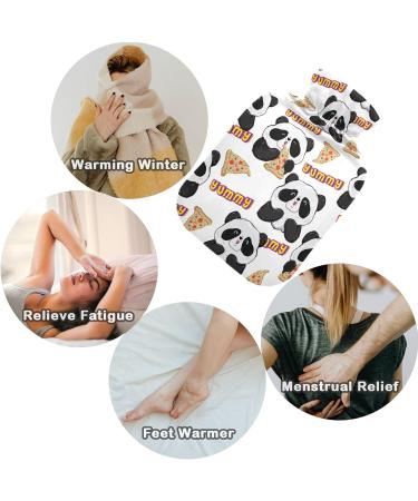 Naanle Pandas Pizza Hot Water Bottle | 2L Large Transparent Heat Therapy for Pain Relief - Ideal for Bed & Foot Comfort - Buy Online on GoSupps.com