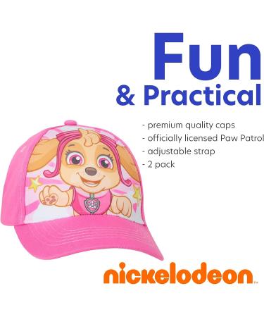 Nickelodeon Girls Paw Patrol 2 Pack Cotton Baseball Cap - Pink/Purple - Toddler/Little Girls (4-7 Years) - Buy Online on GoSupps.com