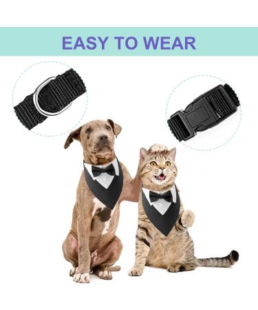 Hacraho Formal Dog Smoking Banda - Cotton Tuxedo Collar with Fly & Tie for Small Dogs & Cats - Black - 1 Piece - Buy Online on GoSupps.com