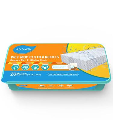HOOWISH Wet Mopping Cloth Refill: Traps & Locks Dirt Deep in Cloth Multi Surface Refills for Floor Mop Cleaning pad (20 Count)