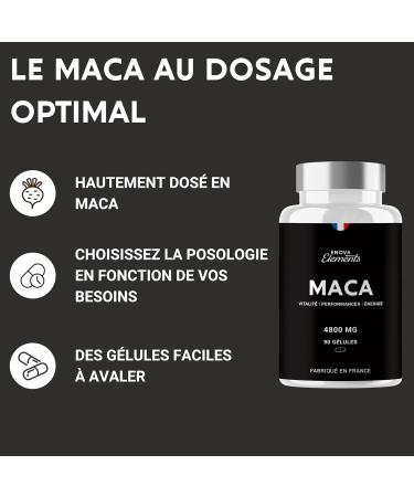 Black Maca | High Dosage Up to 4800 MG | Vitality Energy Performance | 90 Capsules | Food Supplement | Made in France - Buy Online on GoSupps.com