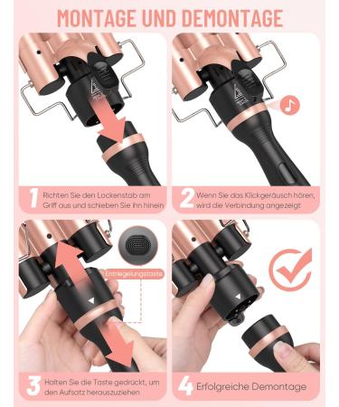 Buy Obvhnua 5-in-1 Curling Iron - 3 Barrel Wave Iron Adjustable Temp 80-230 C Fast Heating Automatic Shutdown - Includes Glove Comb & Clips | International Shipping - Buy Online on GoSupps.com